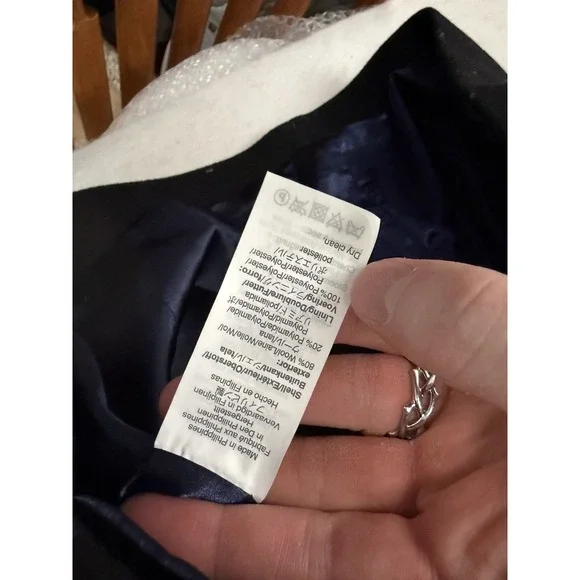 J.Crew Cocoon Italian Stadium Cloth by Nello Gori Wool Black Women's Coat Sz 4 - Picture 6 of 7